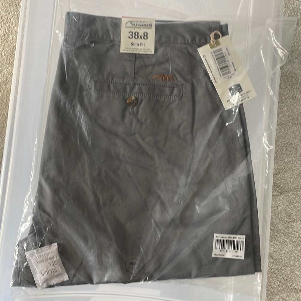 Mountain Khaki Shorts - Gray - 38x8 Slim